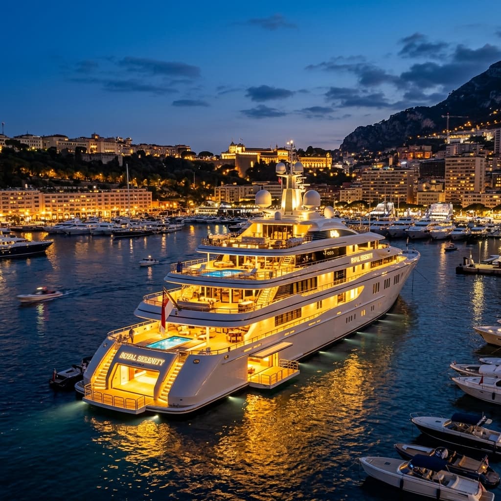 Mega Superyacht avec Helipad